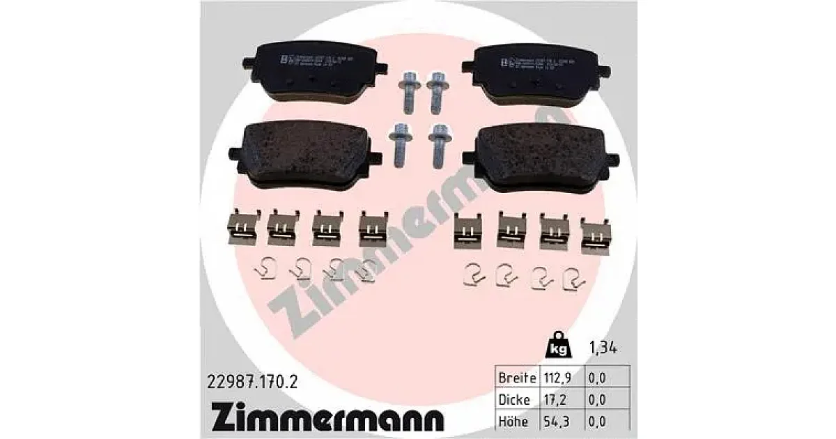 229871702 - ZIMMERMANN - Комплект тормозных колодок, дисковый тормоз