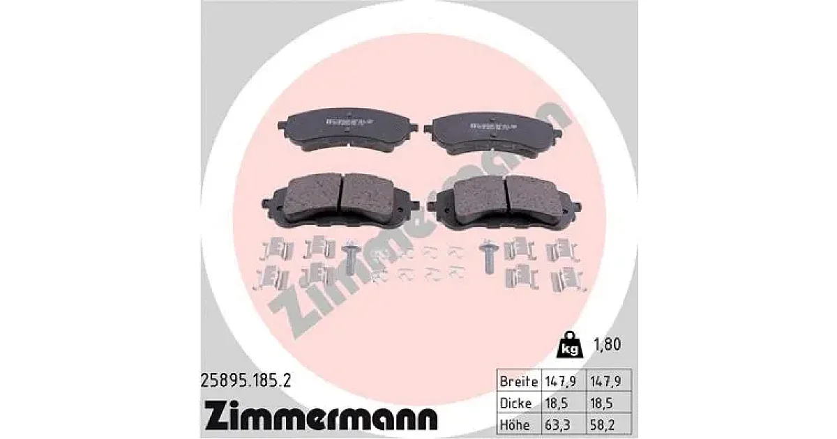 258951852 - ZIMMERMANN - Комплект тормозных колодок, дисковый тормоз