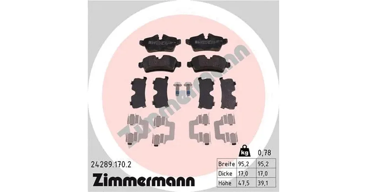 242891702 - ZIMMERMANN - Комплект тормозных колодок, дисковый тормоз