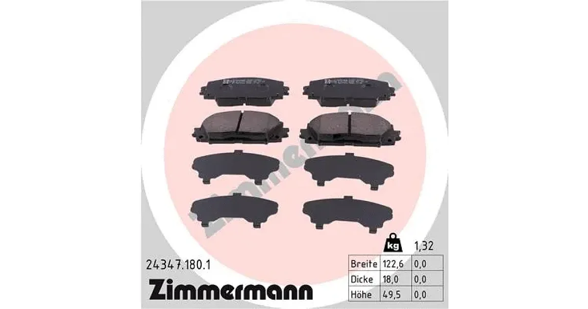 243471801 - ZIMMERMANN - Комплект тормозных колодок, дисковый тормоз