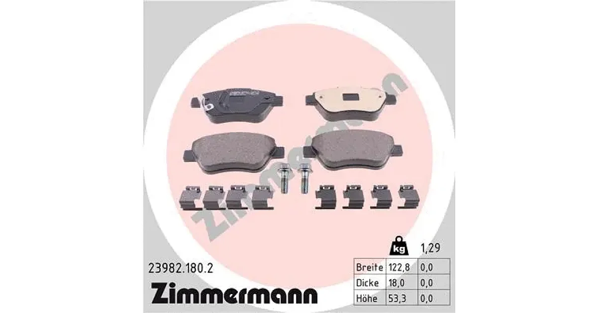 239821802 - ZIMMERMANN - Комплект тормозных колодок, дисковый тормоз