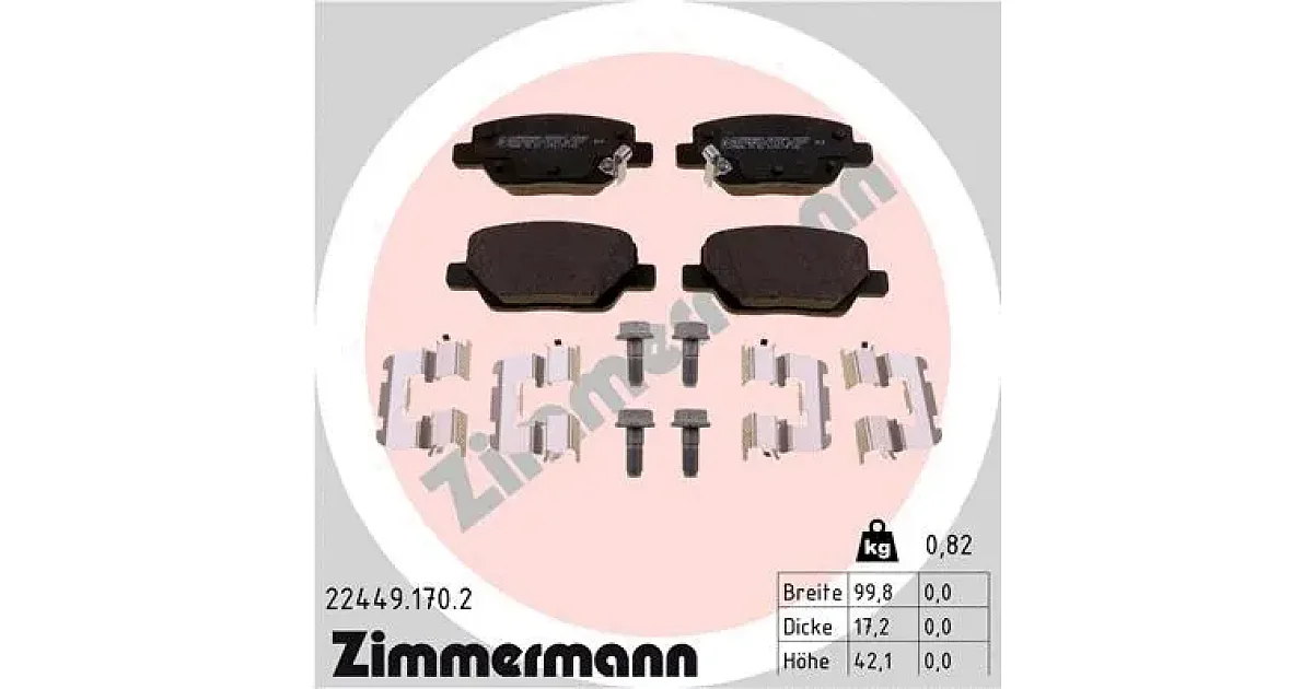 224491702 - ZIMMERMANN - Комплект тормозных колодок, дисковый тормоз