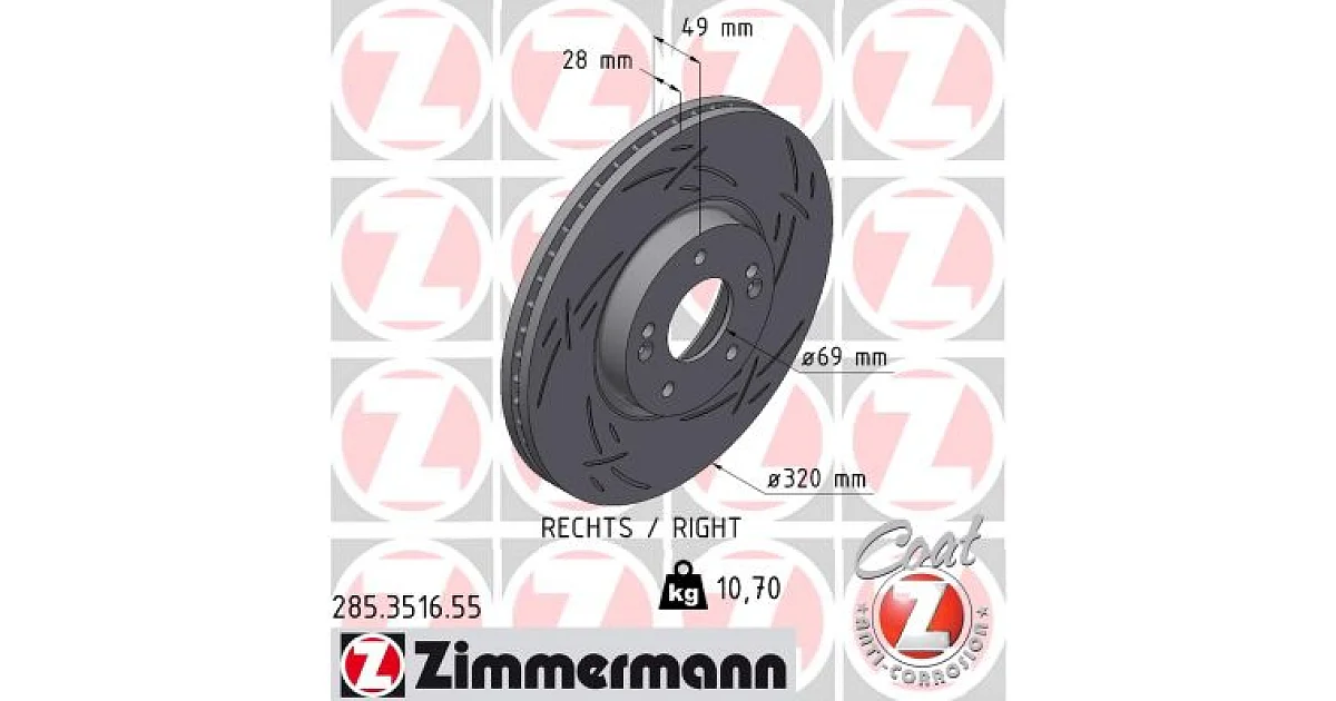 285351655 - ZIMMERMANN - Тормозной диск