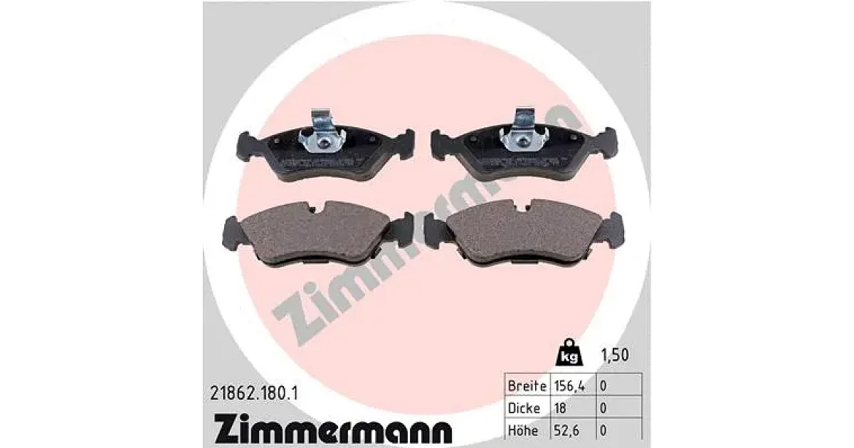 218621801 - ZIMMERMANN - Комплект тормозных колодок, дисковый тормоз