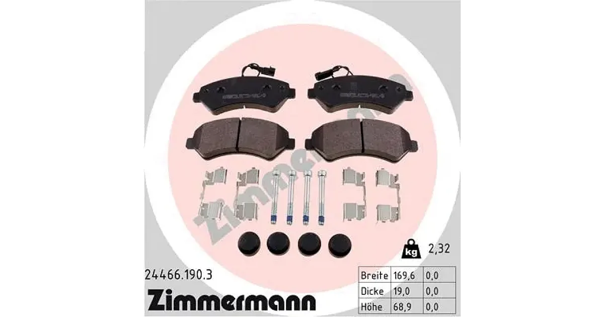 244661903 - ZIMMERMANN - Комплект тормозных колодок, дисковый тормоз