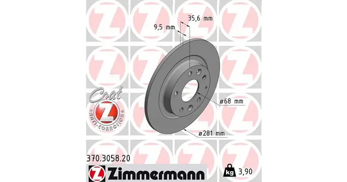 370305820 - ZIMMERMANN - Тормозной диск