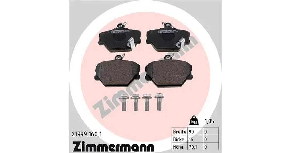 219991601 - ZIMMERMANN - Комплект тормозных колодок, дисковый тормоз