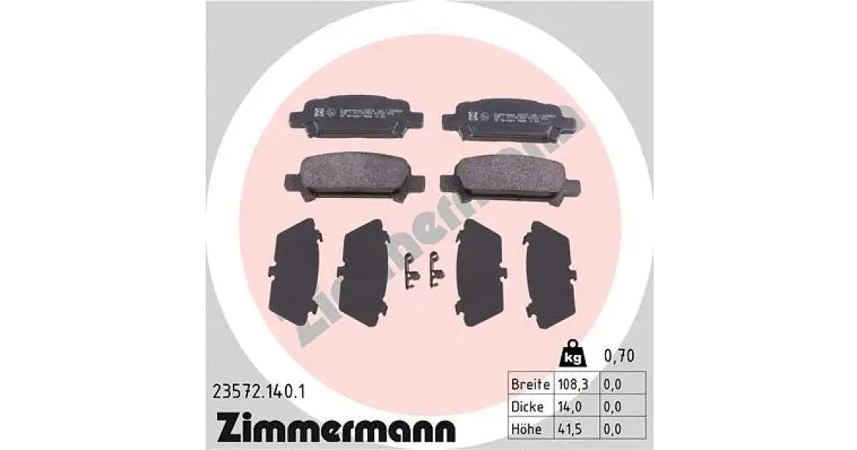 235721401 - ZIMMERMANN - Комплект тормозных колодок, дисковый тормоз