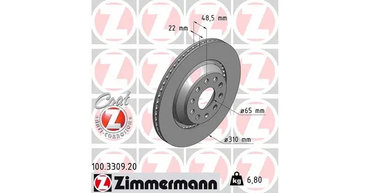 ZIMMERMANN 100.3309.20, Тормозной диск