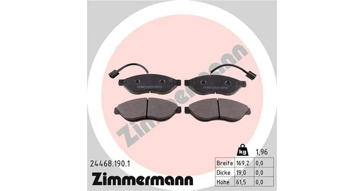 244681901 - ZIMMERMANN - Комплект тормозных колодок, дисковый тормоз