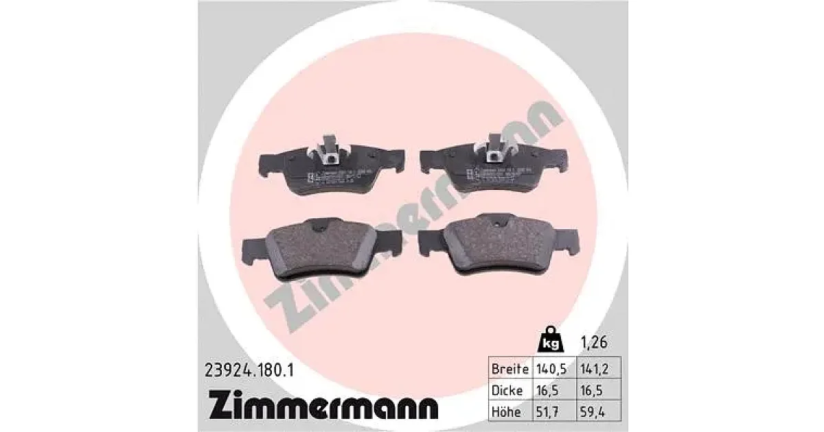 239241801 - ZIMMERMANN - Комплект тормозных колодок, дисковый тормоз