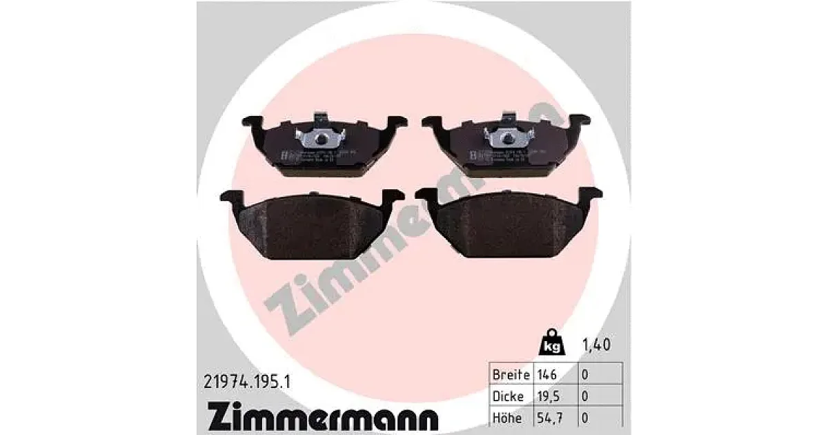 219741951 - ZIMMERMANN - Комплект тормозных колодок, дисковый тормоз