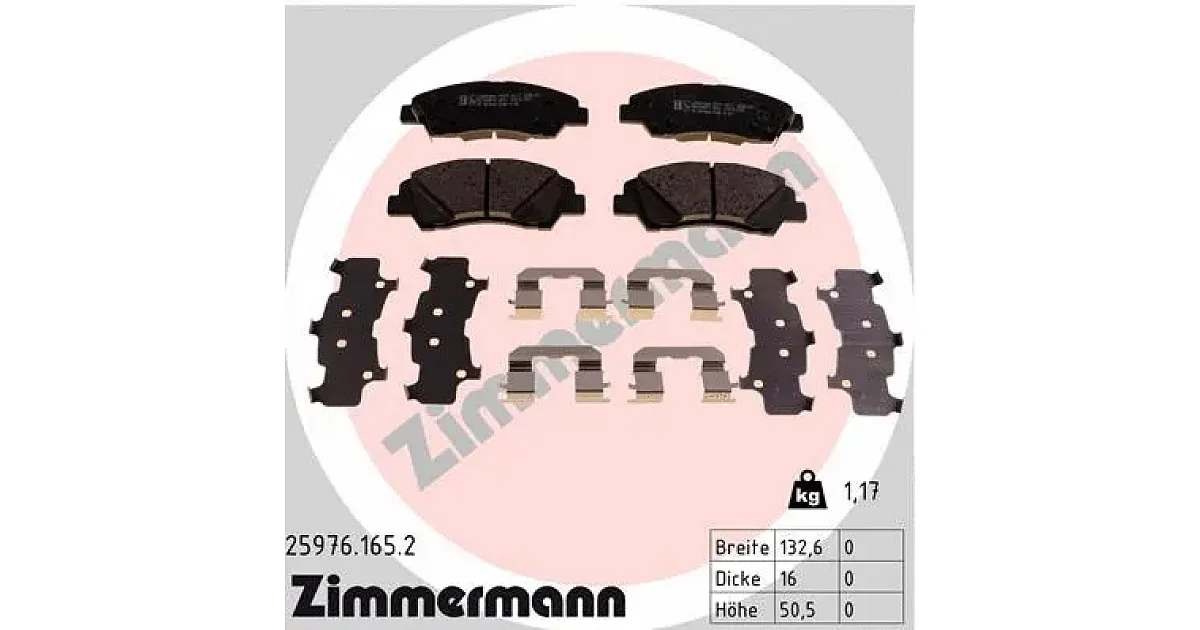 259761652 - ZIMMERMANN - Комплект тормозных колодок, дисковый тормоз