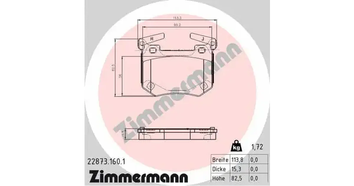 228731601 - ZIMMERMANN - Комплект тормозных колодок, дисковый тормоз