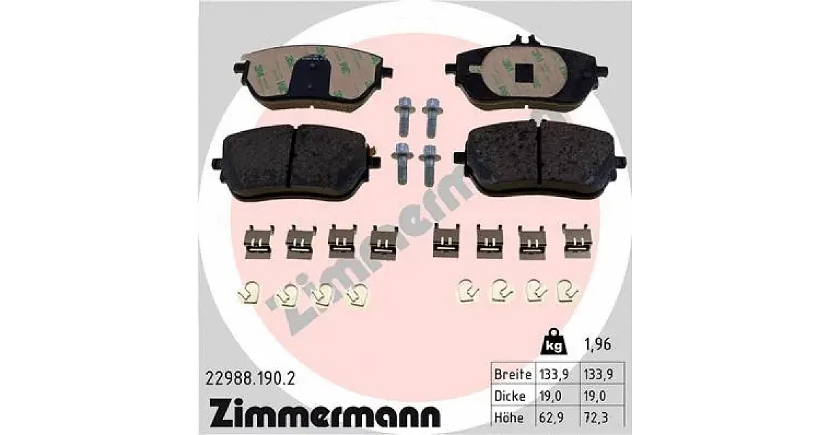 229881902 - ZIMMERMANN - Комплект тормозных колодок, дисковый тормоз