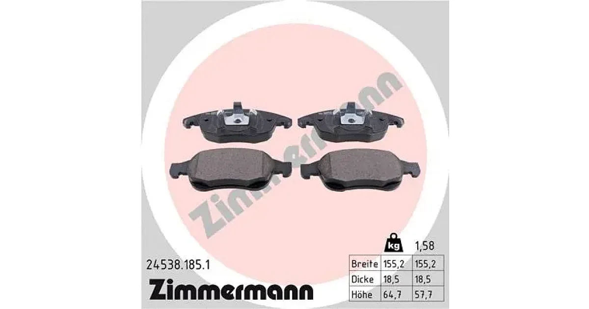 245381851 - ZIMMERMANN - Комплект тормозных колодок, дисковый тормоз