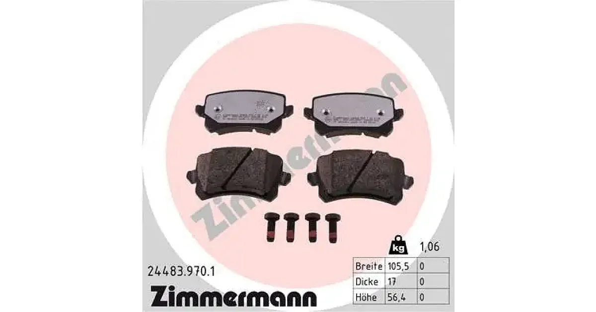 244839701 - ZIMMERMANN - Комплект тормозных колодок, дисковый тормоз