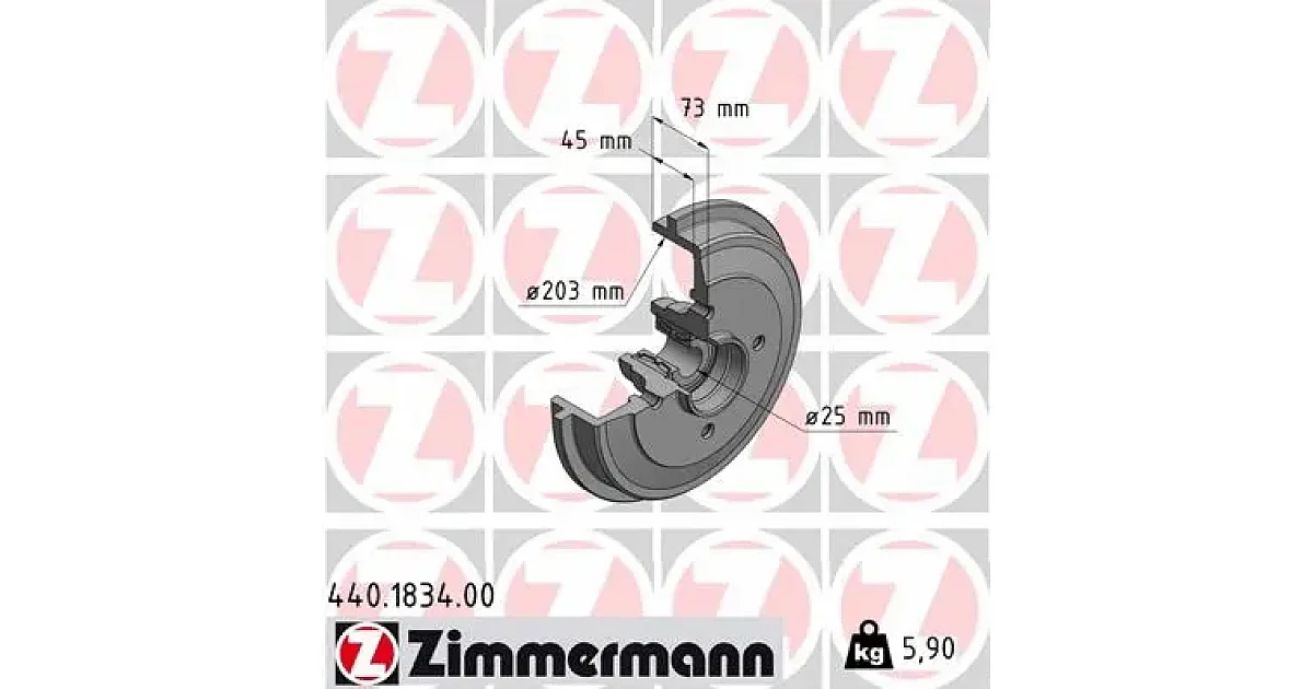 440183400 - ZIMMERMANN - Тормозной барабан