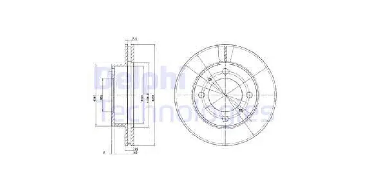 DELPHI BG2891, Тормозной диск