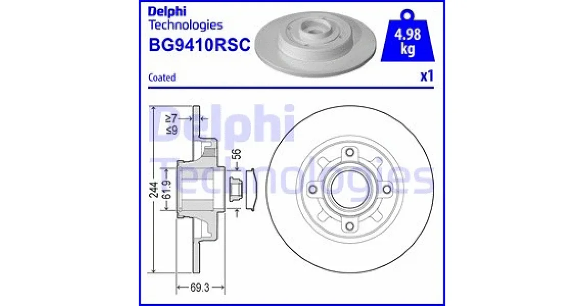 BG9410RSC - DELPHI - Тормозной диск