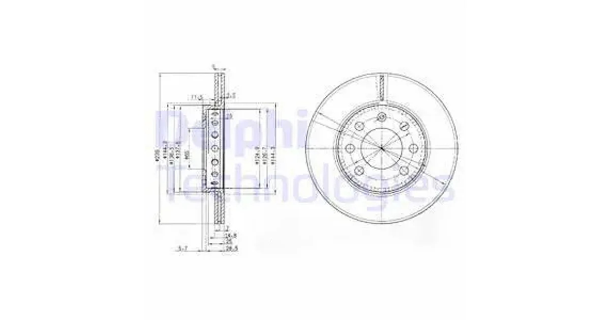 DELPHI BG3658, Тормозной диск