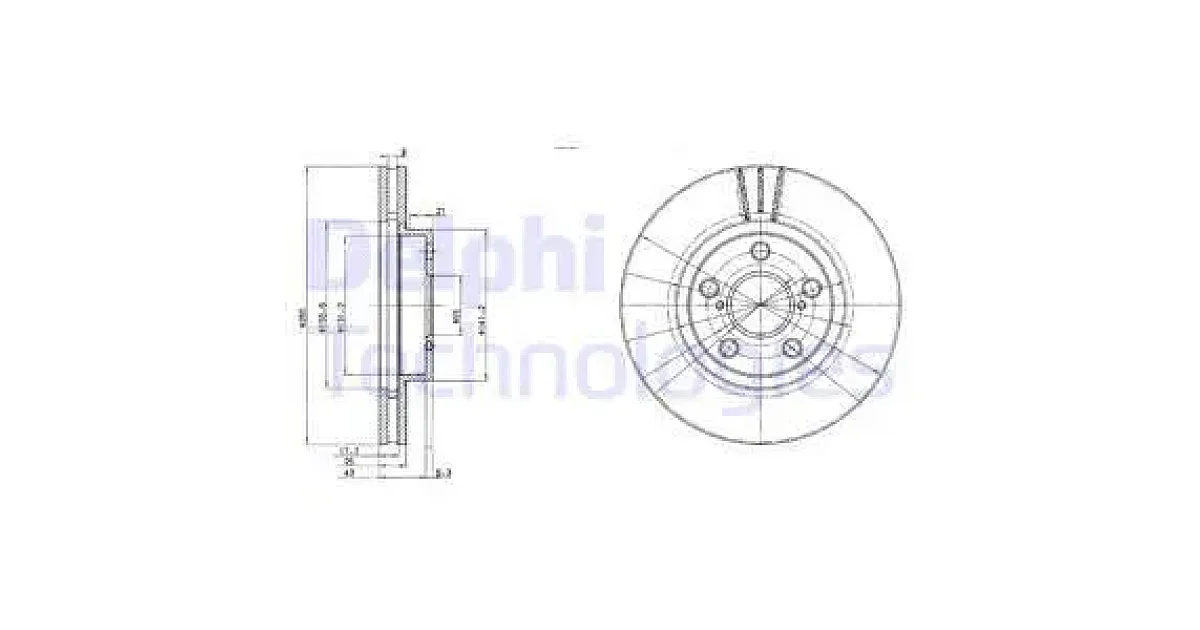 DELPHI BG3347, Тормозной диск