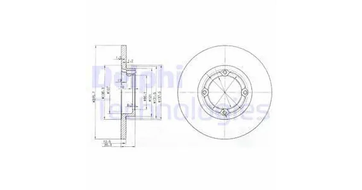 DELPHI BG3551, Тормозной диск