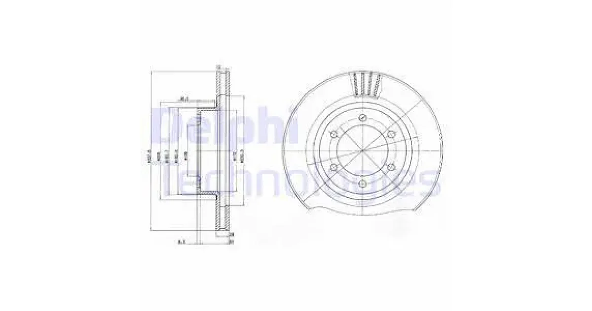 DELPHI BG4052, Тормозной диск