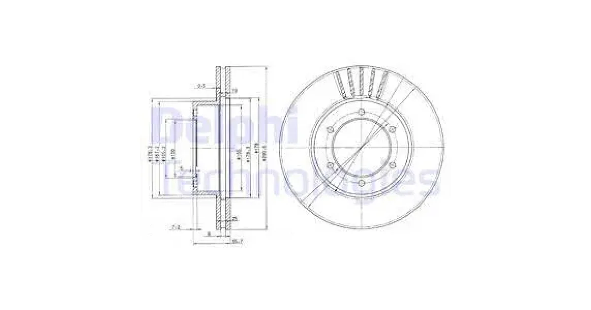 DELPHI BG3423, Тормозной диск