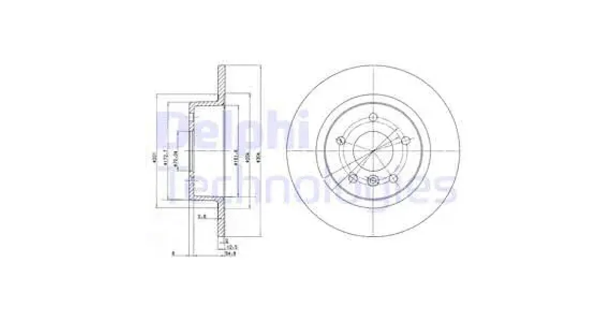 DELPHI BG3227C, Тормозной диск