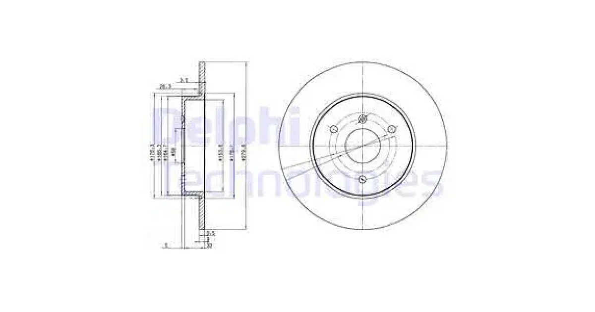DELPHI BG3526, Тормозной диск