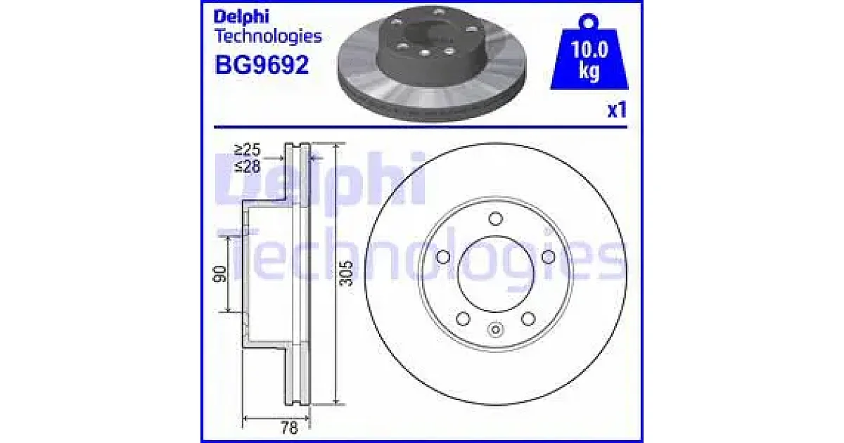 BG9692 - DELPHI - Тормозной диск