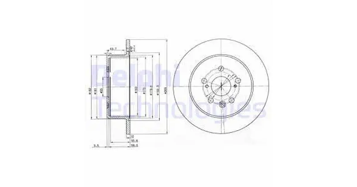 DELPHI BG3583, Тормозной диск