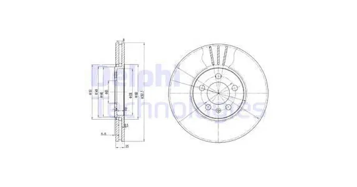 DELPHI BG2729, Тормозной диск