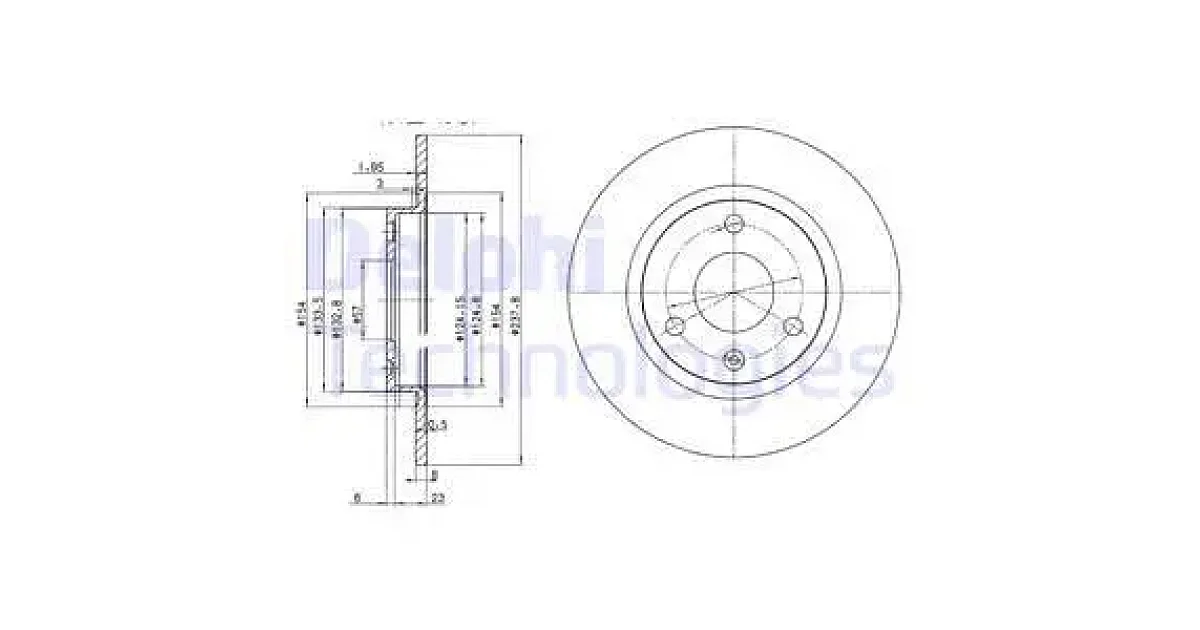 DELPHI BG2355, Тормозной диск