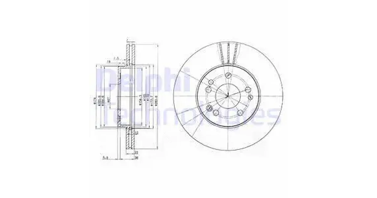DELPHI BG2345, Тормозной диск