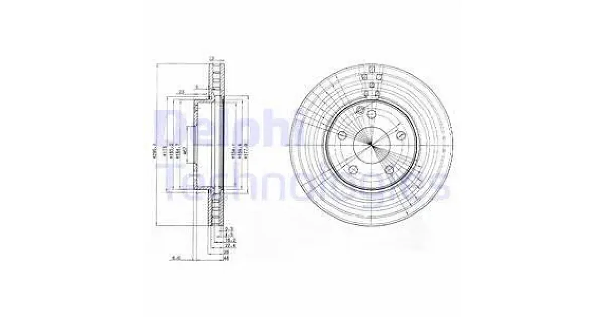DELPHI BG3755C, Тормозной диск