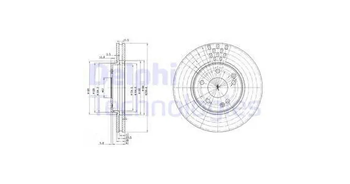 DELPHI BG3396, Тормозной диск