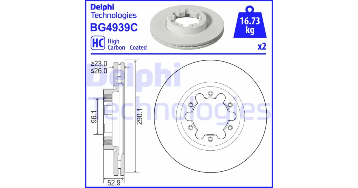 DELPHI BG4939C, Тормозной диск