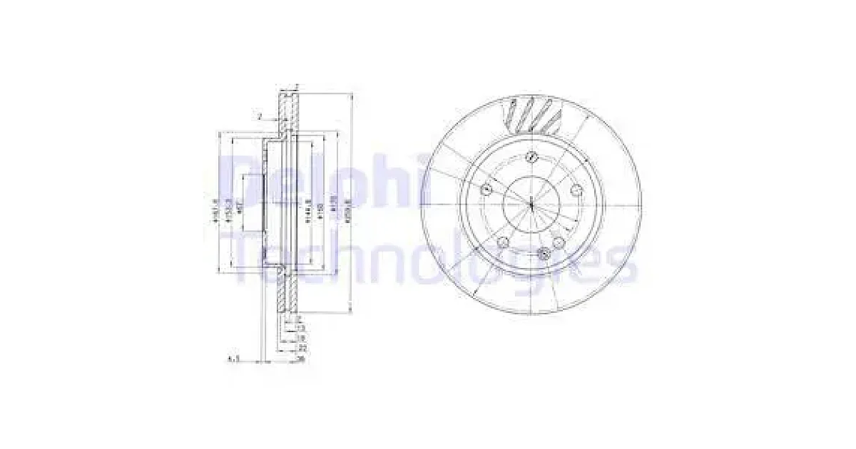 DELPHI BG3395, Тормозной диск