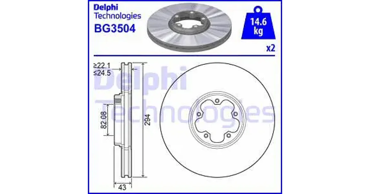 BG3504 - DELPHI - Тормозной диск