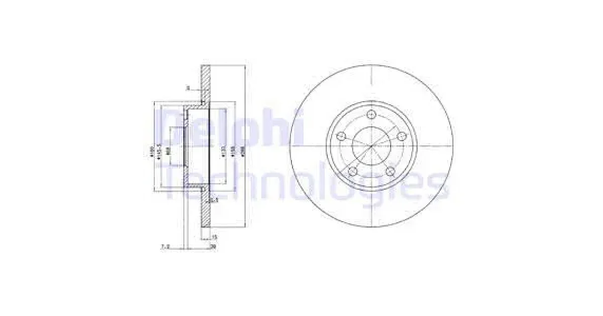 DELPHI BG2749, Тормозной диск