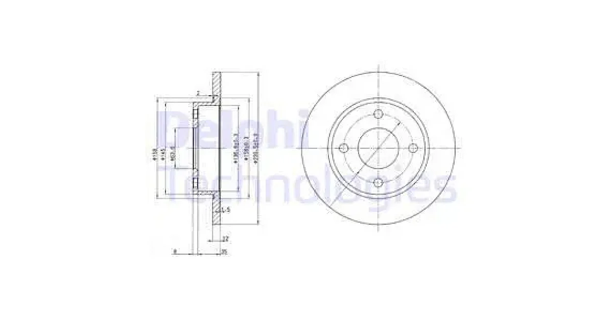 DELPHI BG3055, Тормозной диск