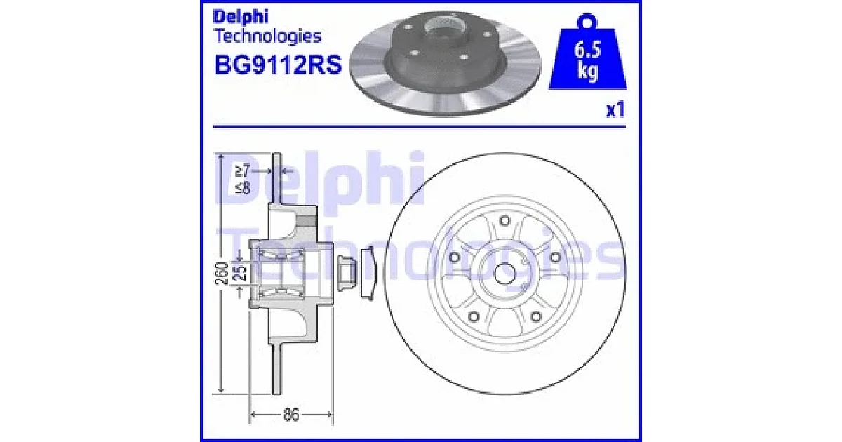BG9112RS - DELPHI - Тормозной диск