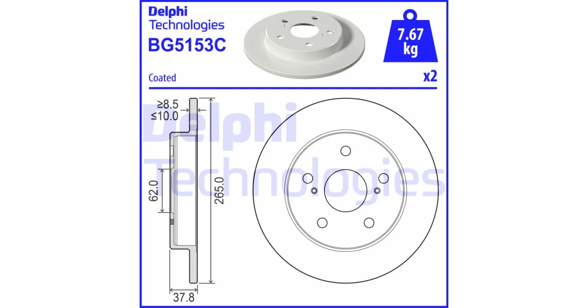 DELPHI BG5153C, Тормозной диск