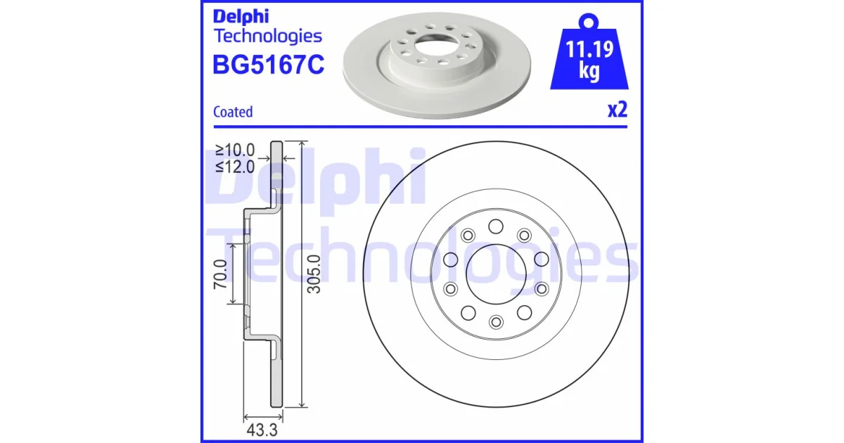 BG5167C - DELPHI - Тормозной диск