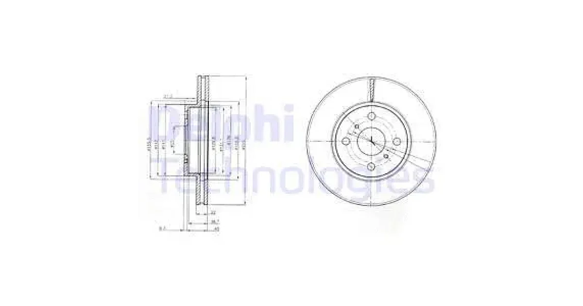 DELPHI BG4053, Тормозной диск