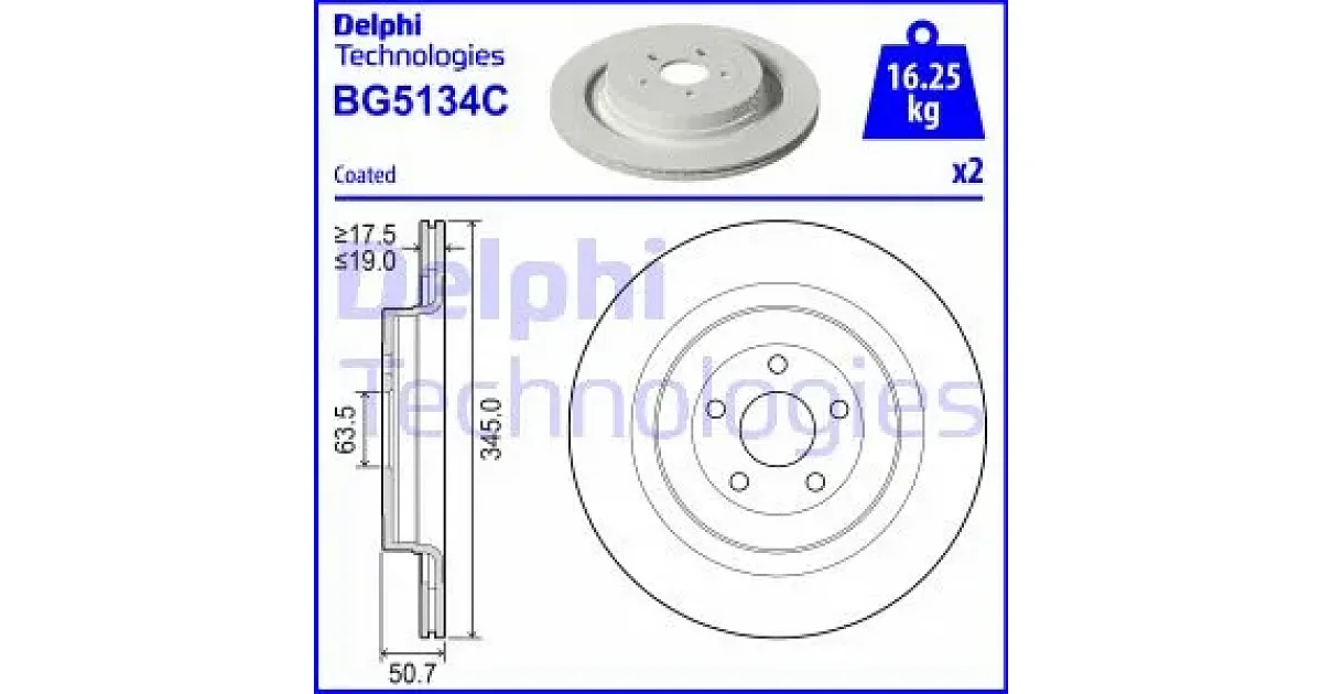 BG5134C - DELPHI - Тормозной диск
