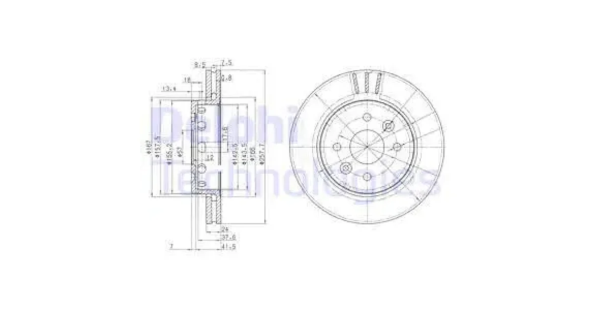 DELPHI BG3803, Тормозной диск