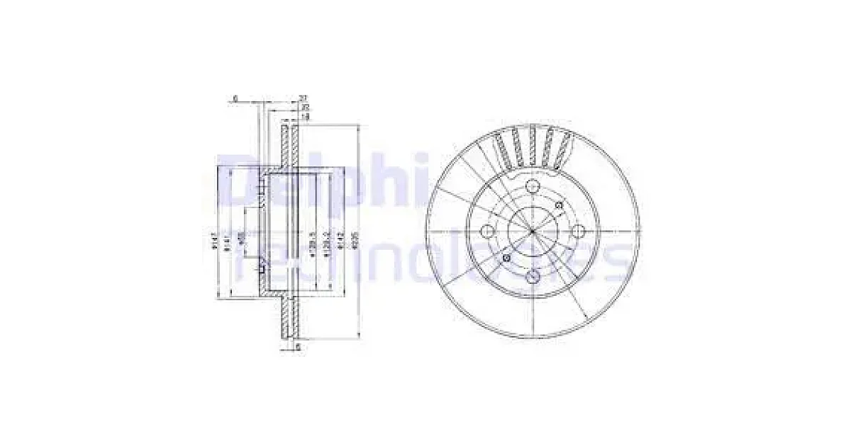 DELPHI BG3519, Тормозной диск